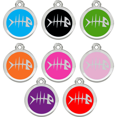 Fish Pet ID Tag - Enamel Stainless Steel