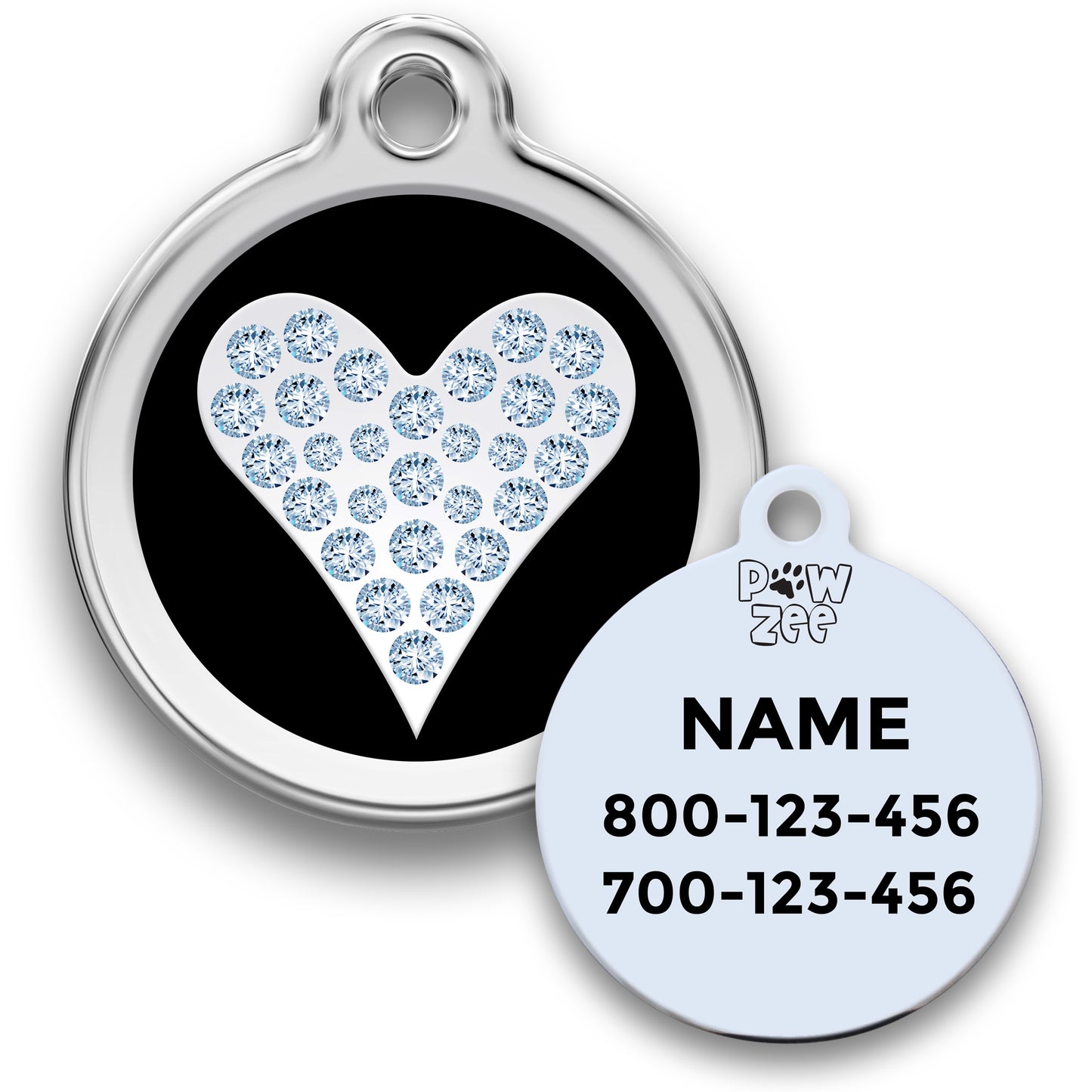 Heart Pet Tag with Crystal Bling