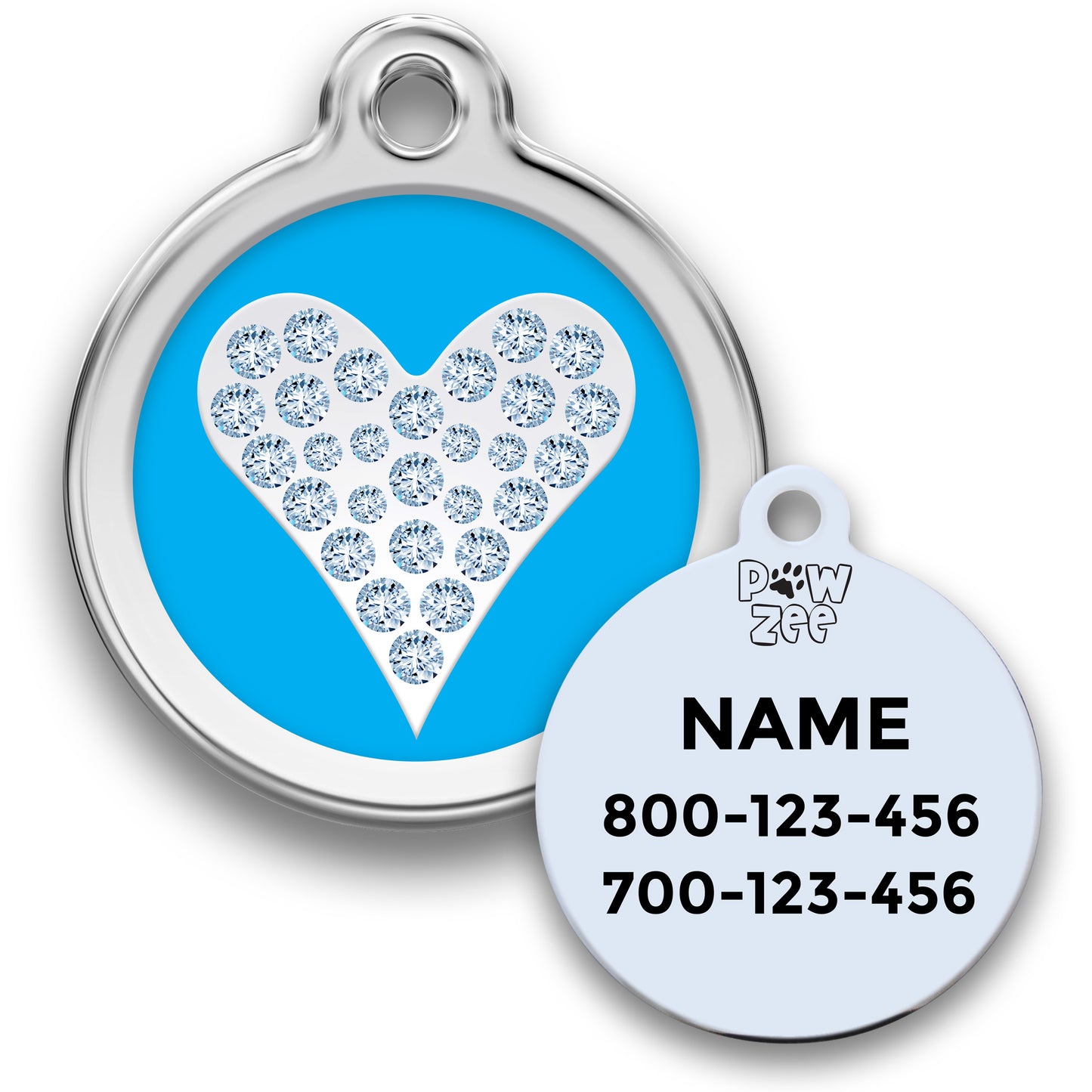 Heart Pet Tag with Crystal Bling