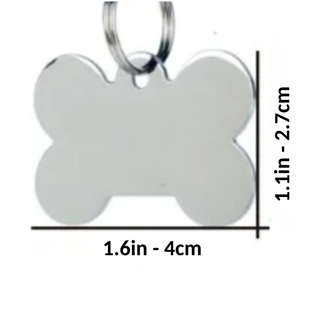 Stainless Steel Bone Dog ID Tag with Deep Engraving (USA)