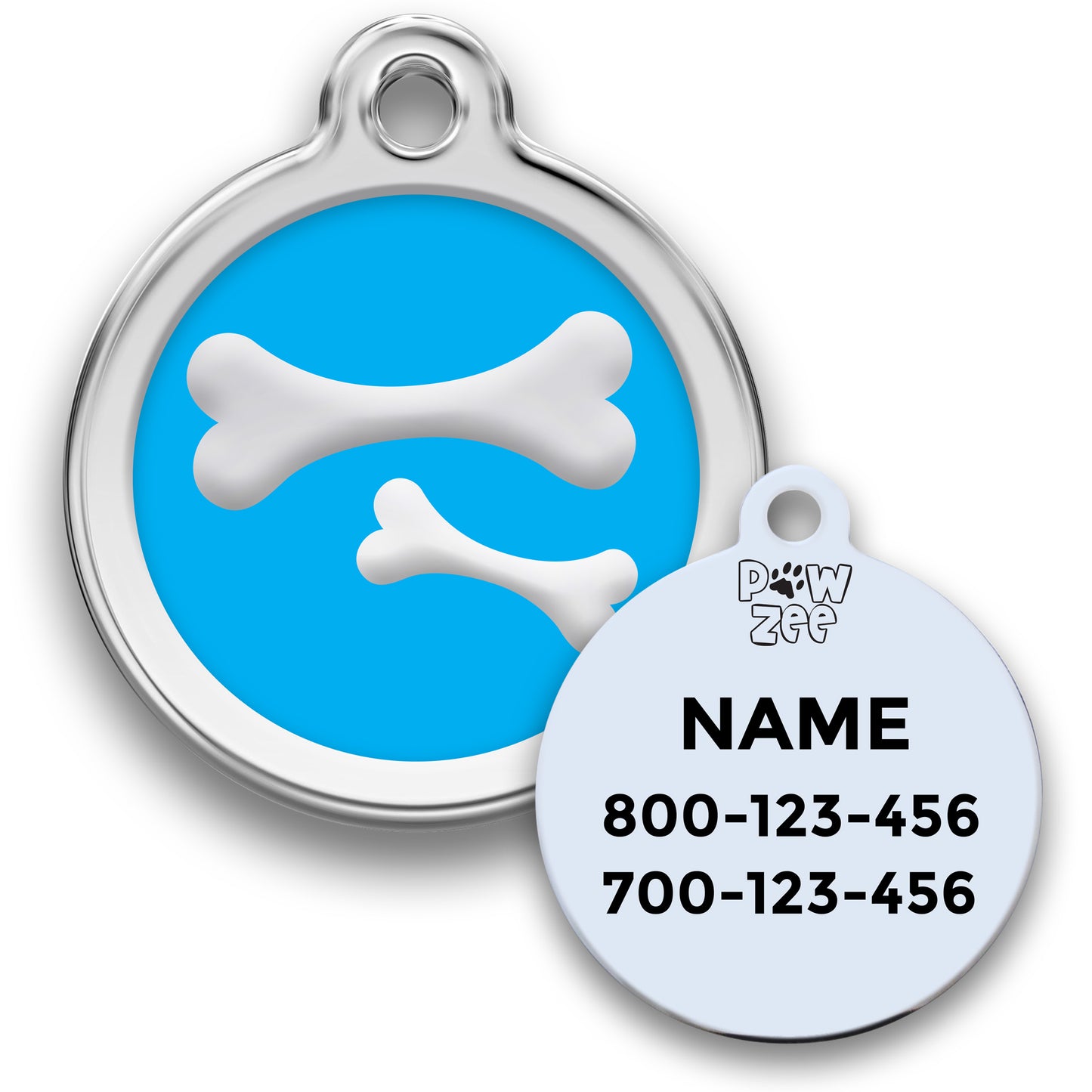 Bones Pet Tag - Enamel Stainless Steel