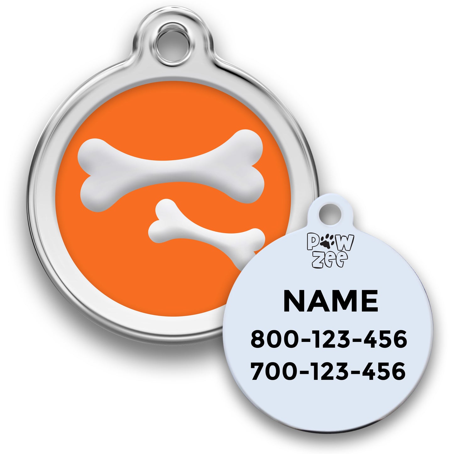 Bones Pet Tag - Enamel Stainless Steel