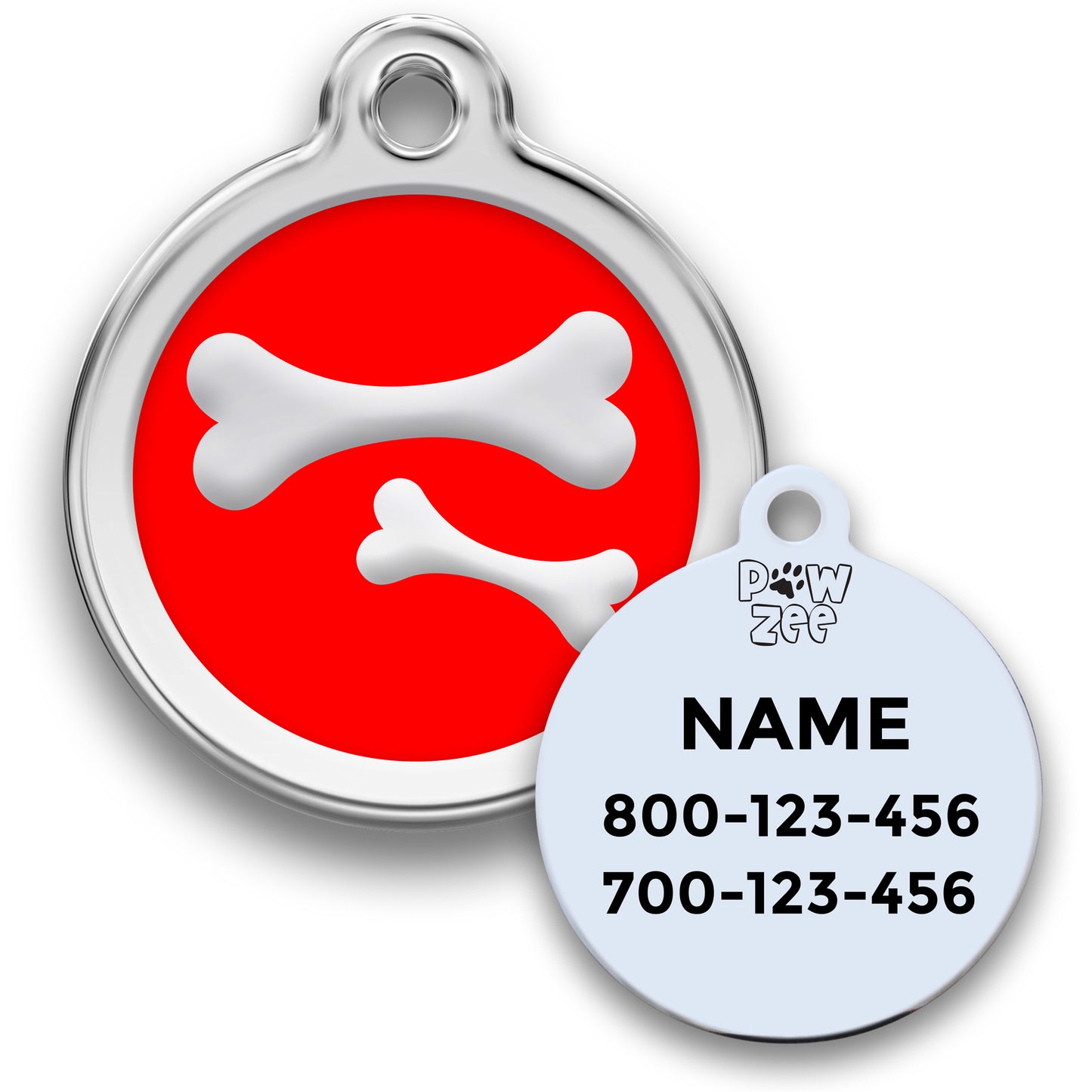 Bones Pet Tag - Enamel Stainless Steel