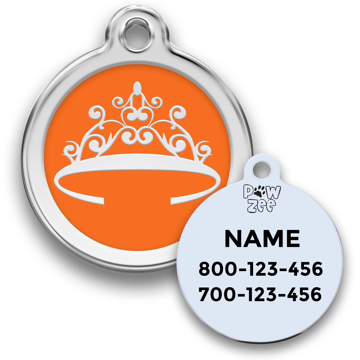 Crown Pet Tag - Enamel Stainless Steel
