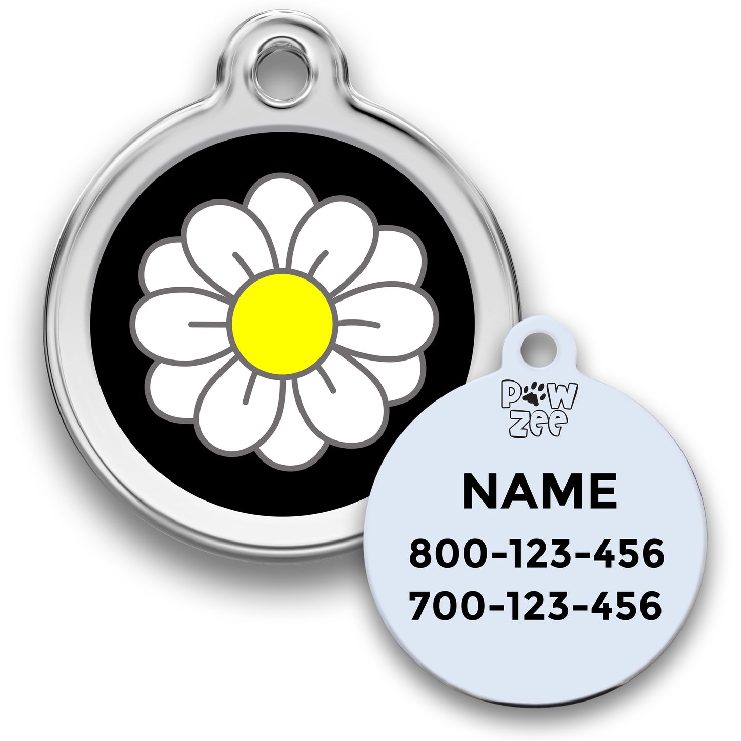 Daisy Pet Tag - Enamel Stainless Steel