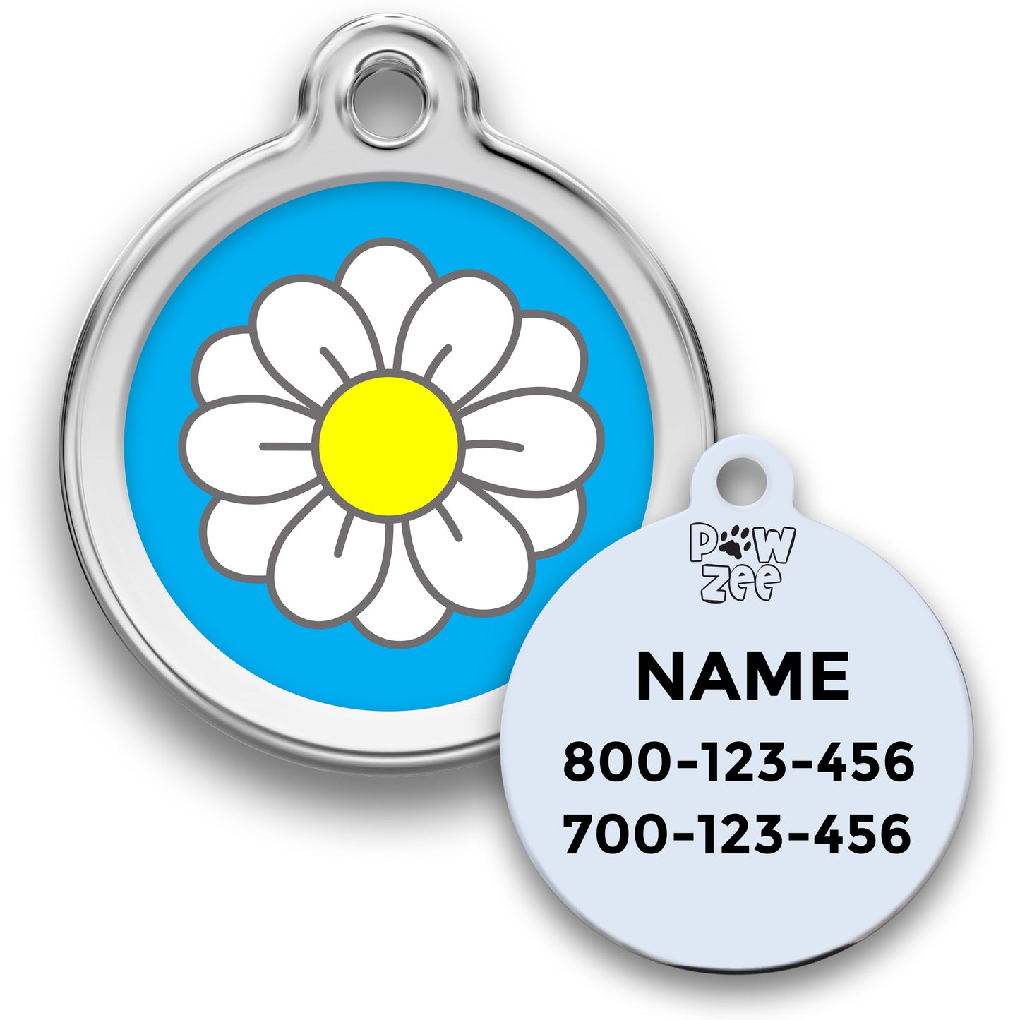 Daisy Pet Tag - Enamel Stainless Steel
