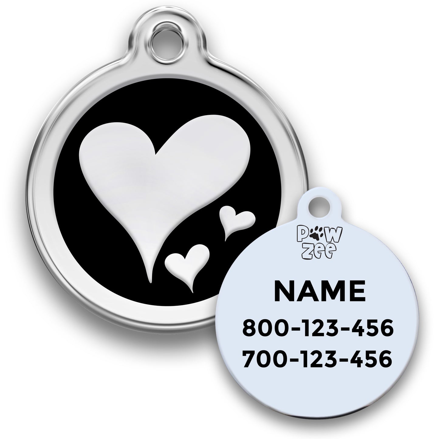 Heart Pet ID Tag - Enamel Stainless Steel