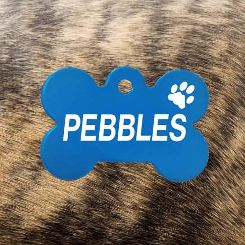 Light Blue Bone Pawzee Pet Tags pawzee Pet ID Tags