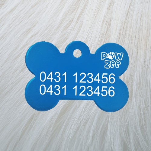 Light Blue Bone Pawzee Pet Tags pawzee Pet ID Tags