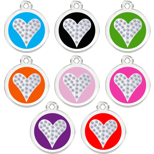 Heart Pet Tag with Crystal Bling