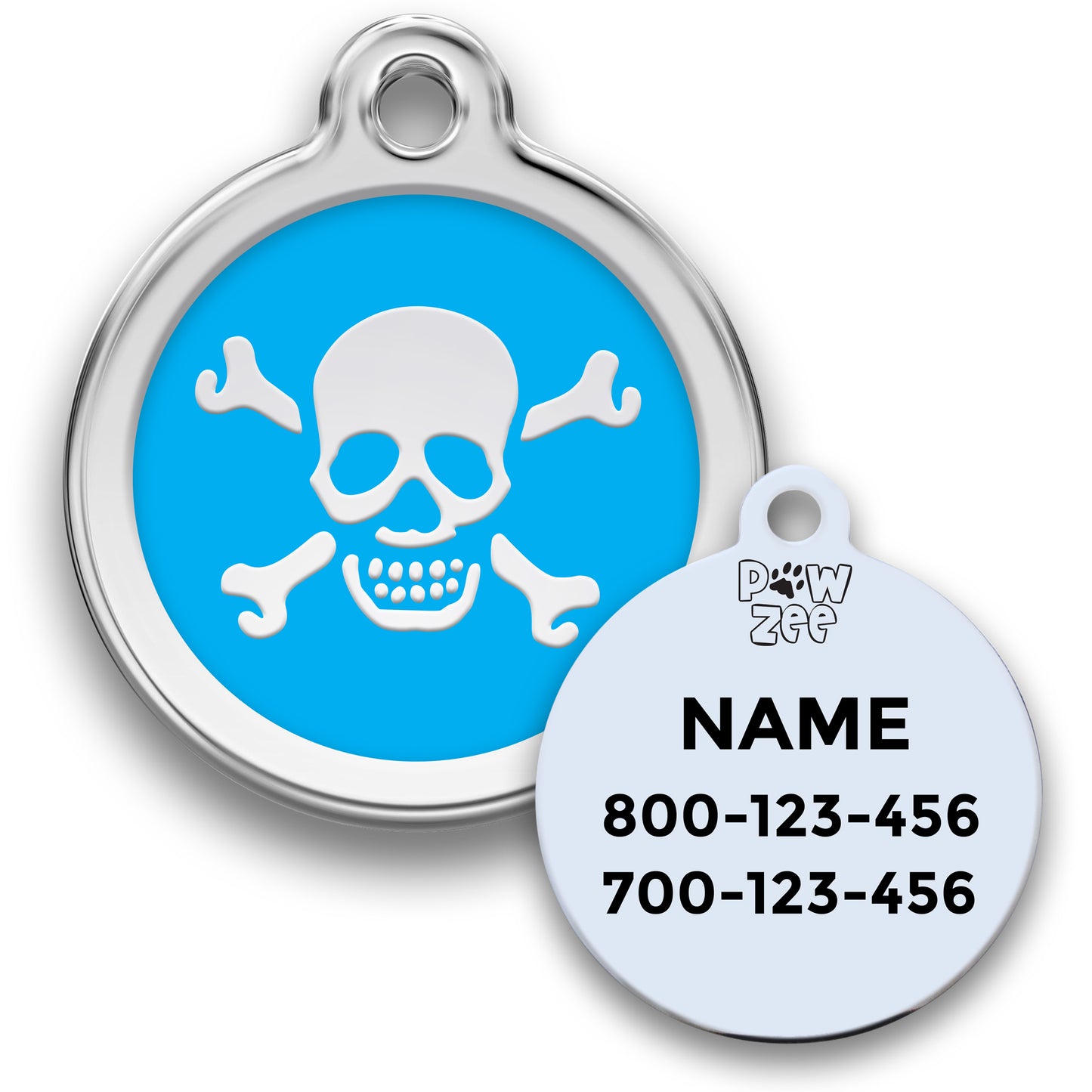 Skull Pet ID Tag - Enamel Stainless Steel