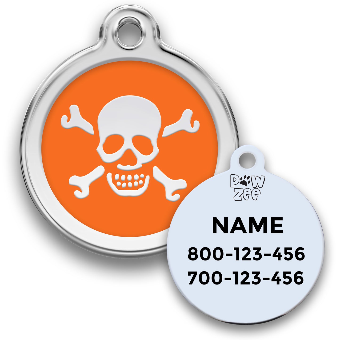 Skull Pet ID Tag - Enamel Stainless Steel
