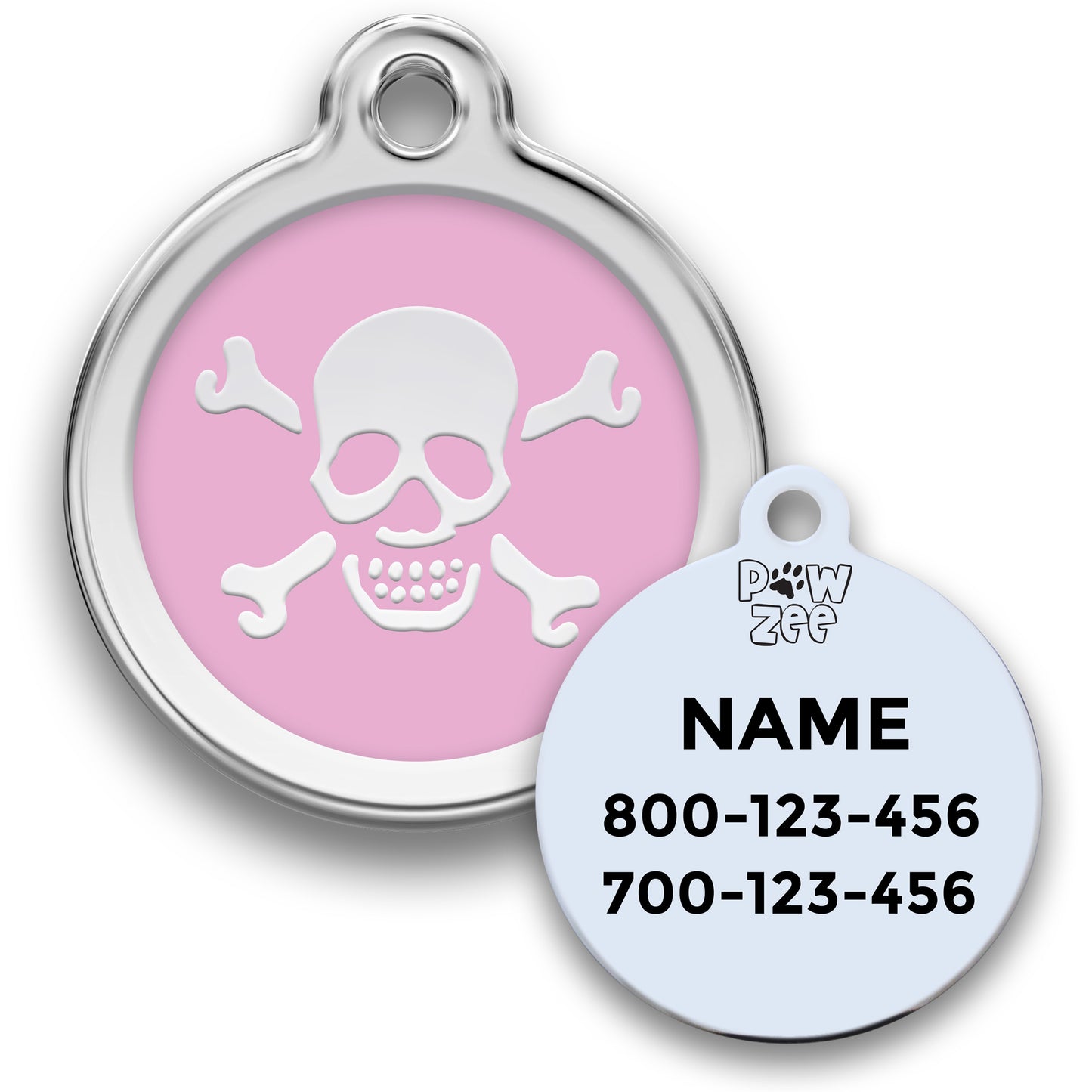 Skull Pet ID Tag - Enamel Stainless Steel