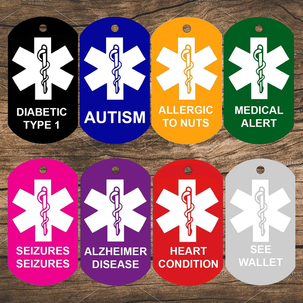 Medical Alert ID Tags Military (Set of 2)