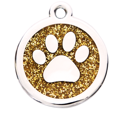 Paw Print Pet Tag - Enamel Stainless Steel