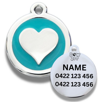 Heart Pet ID Tag - Enamel Stainless Steel