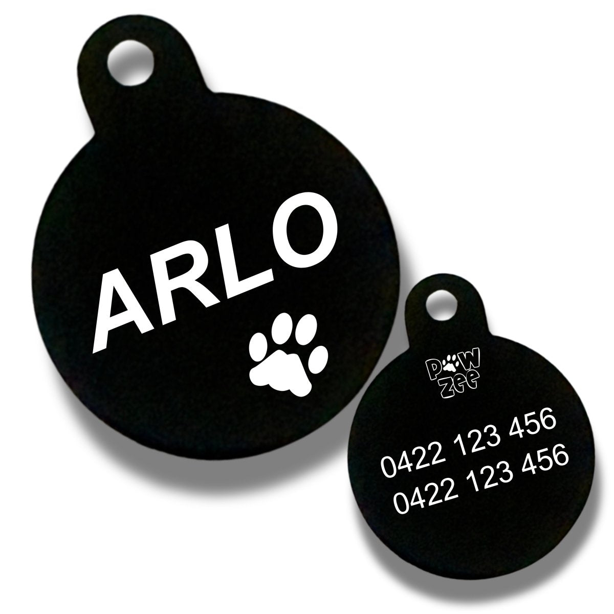 Premium Aluminum pet ID tags from $3.30/each, ideal for kennels and parks, featuring custom engraving.