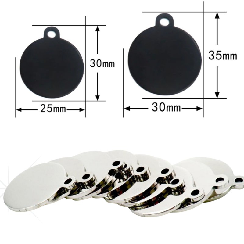 Stylish Stainless Steel Dogs Tag Round, perfect for pet identification and personalization, available at your favorite store.