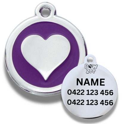 Heart Pet ID Tag - Enamel Stainless Steel