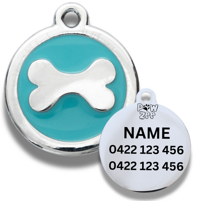 Bones Pet Tag - Enamel Stainless Steel