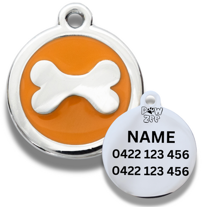 Bones Pet Tag - Enamel Stainless Steel