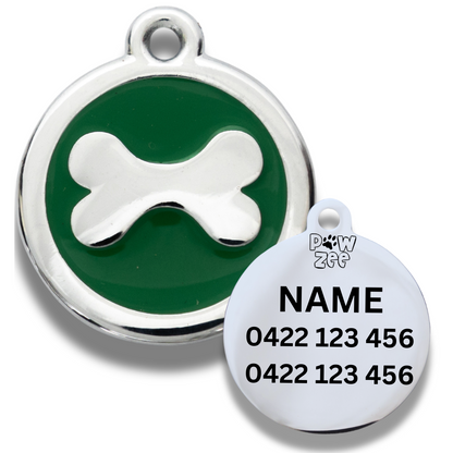 Bones Pet Tag - Enamel Stainless Steel