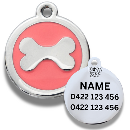 Bones Pet Tag - Enamel Stainless Steel