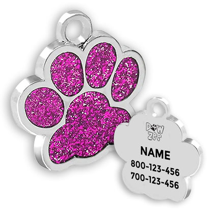 Glitter Pet Tag - Paw