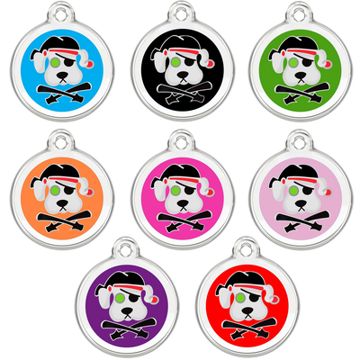 Pirate Dog ID Tag - Enamel Stainless Steel