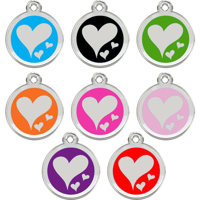 Heart Pet ID Tag - Enamel Stainless Steel