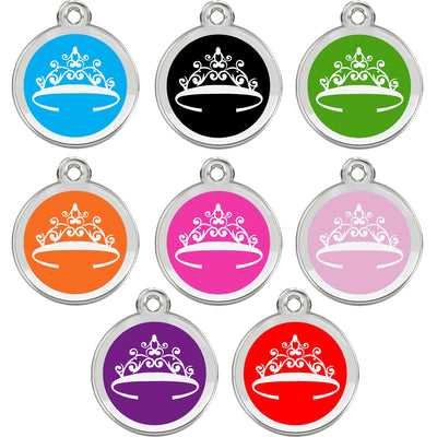 Crown Pet Tag - Enamel Stainless Steel