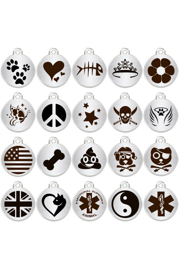 Stainless Design Round Pet ID Tags