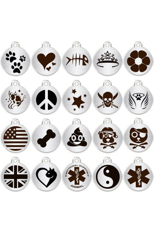 Stainless Design Round Pet ID Tags