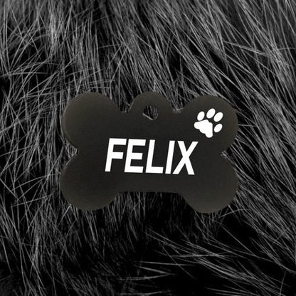 Black Bone Light Pawzee Pet Tags Engraved - Pet ID Tags