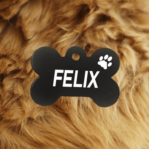 Black Bone Light Pawzee Pet Tags Engraved - Pet ID Tags