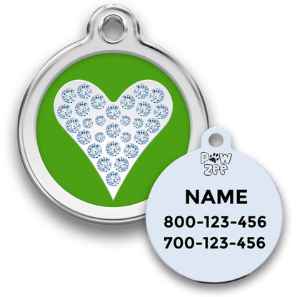 Heart Pet Tag with Crystal Bling