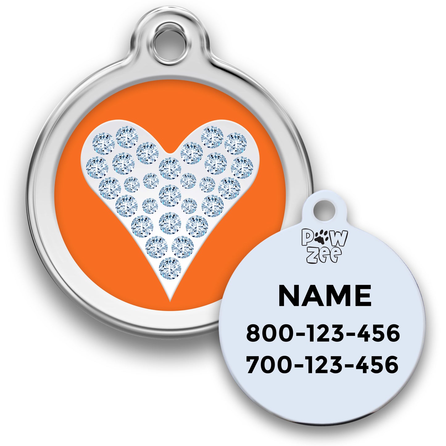 Heart Pet Tag with Crystal Bling