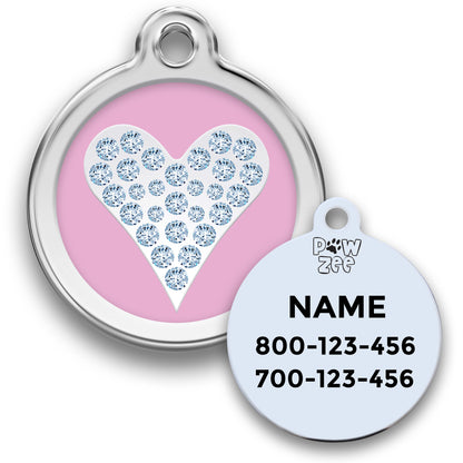 Heart Pet Tag with Crystal Bling