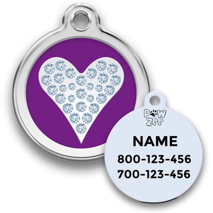 Heart Pet Tag with Crystal Bling