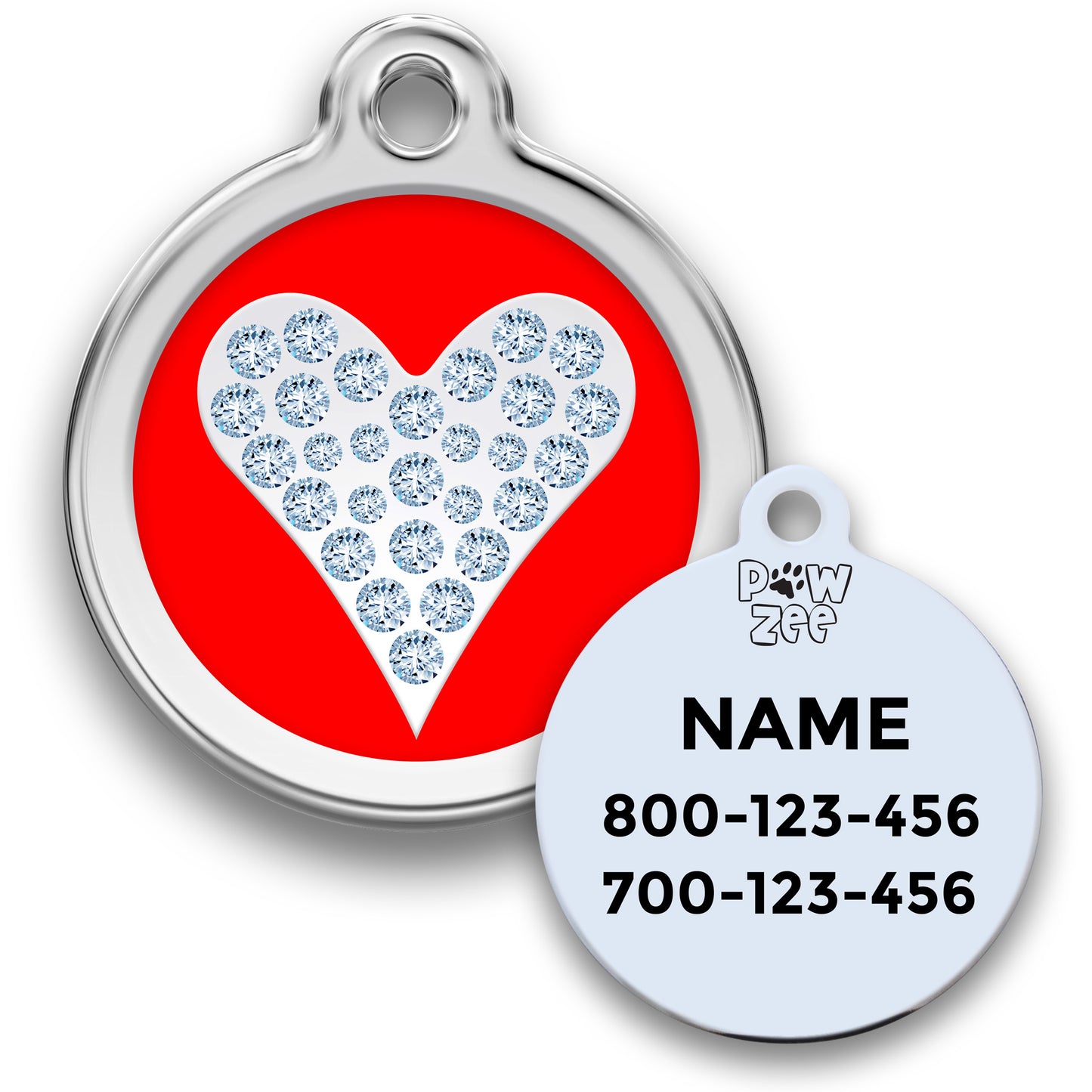 Heart Pet Tag with Crystal Bling