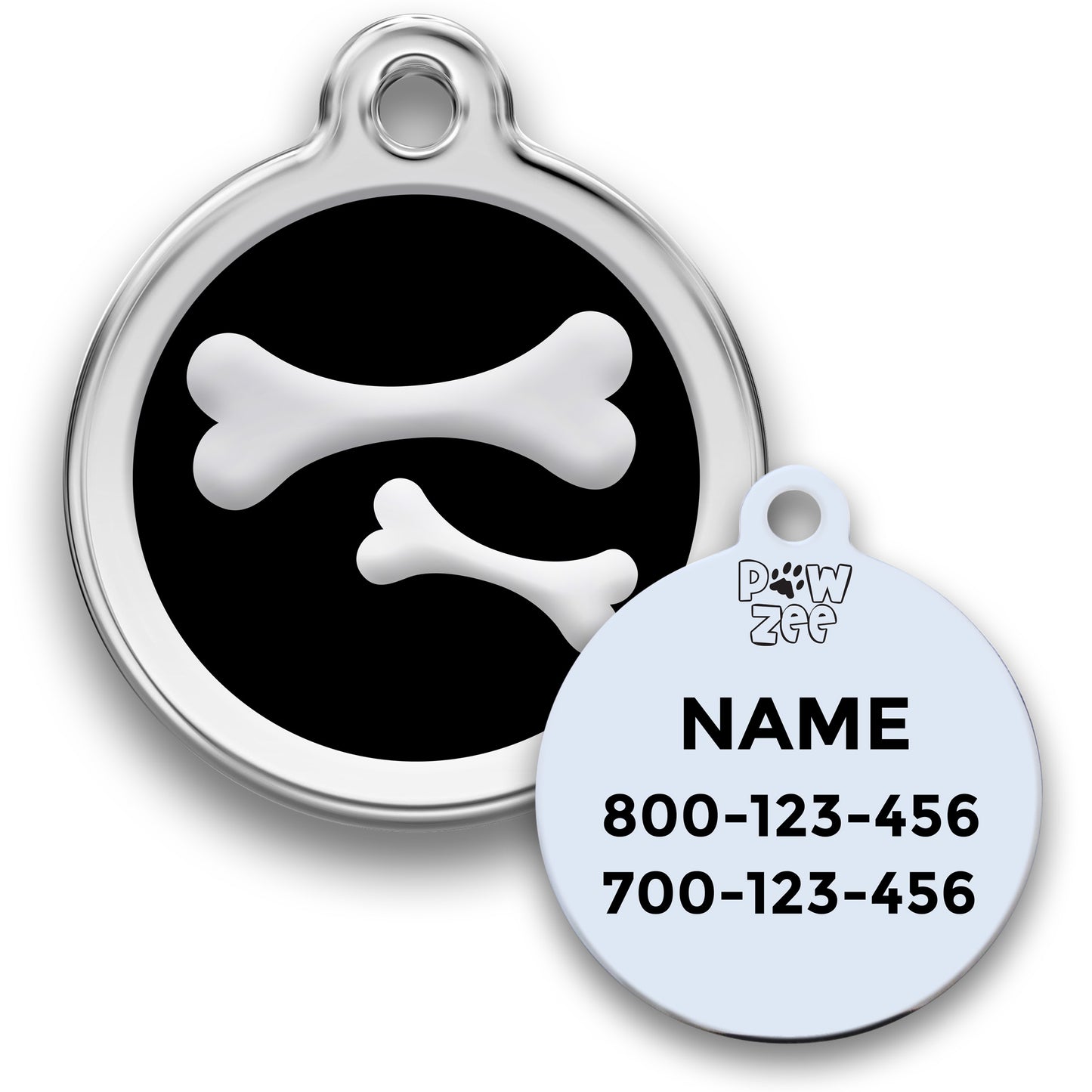 Bones Pet Tag - Enamel Stainless Steel