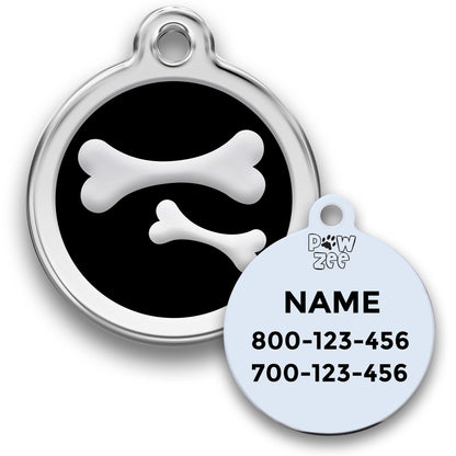 Bones Pet Tag - Enamel Stainless Steel