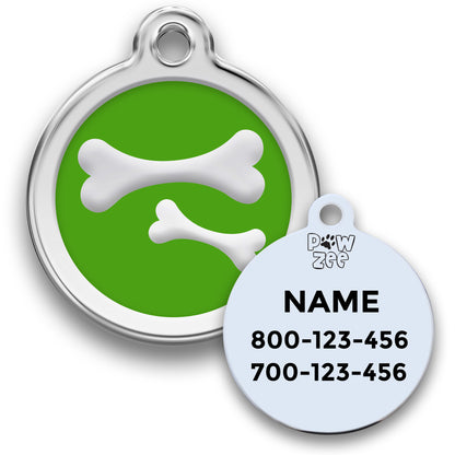 Bones Pet Tag - Enamel Stainless Steel