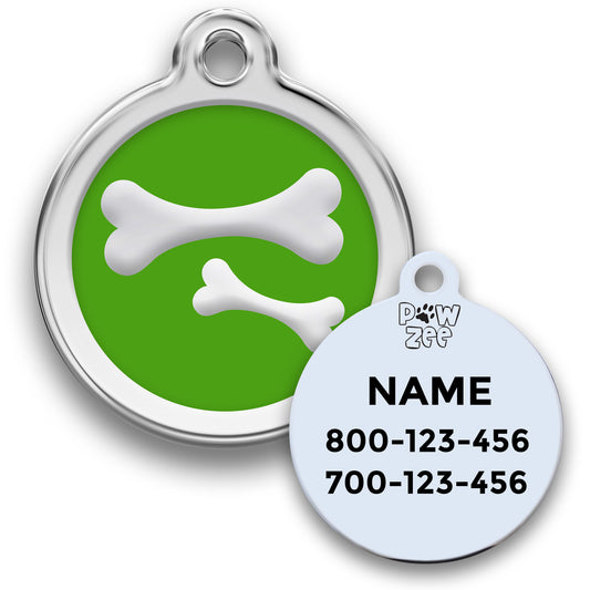 Bones Pet Tag - Enamel Stainless Steel