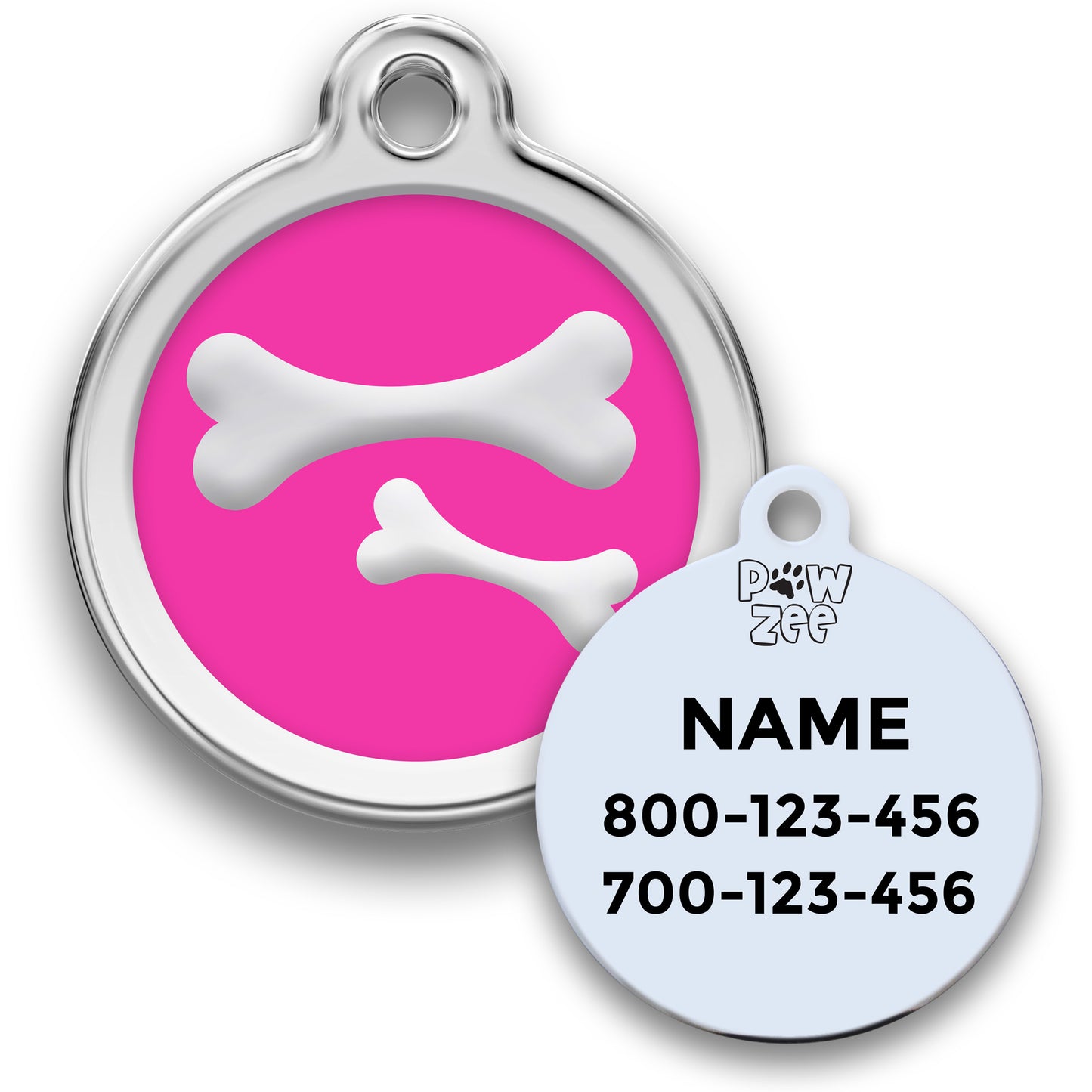 Bones Pet Tag - Enamel Stainless Steel