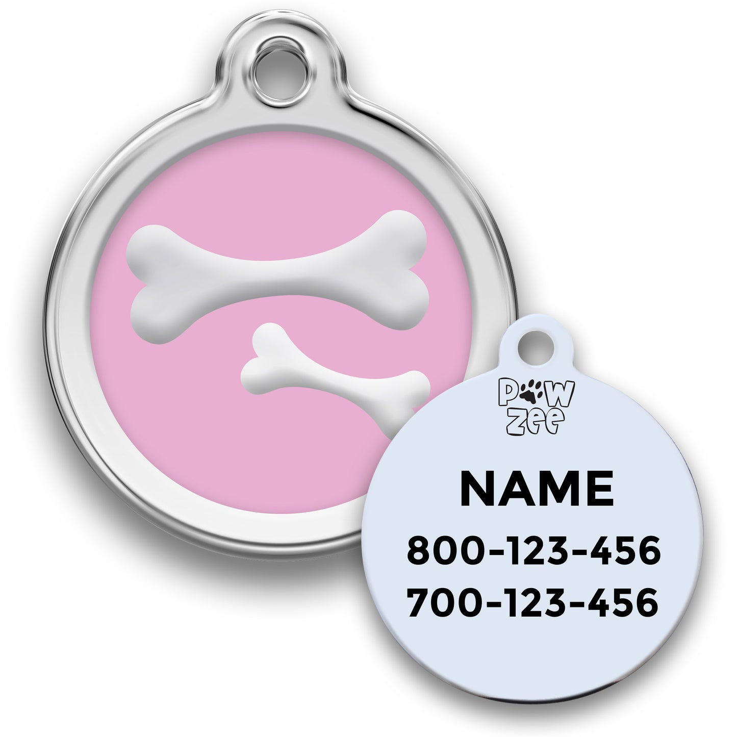 Bones Pet Tag - Enamel Stainless Steel