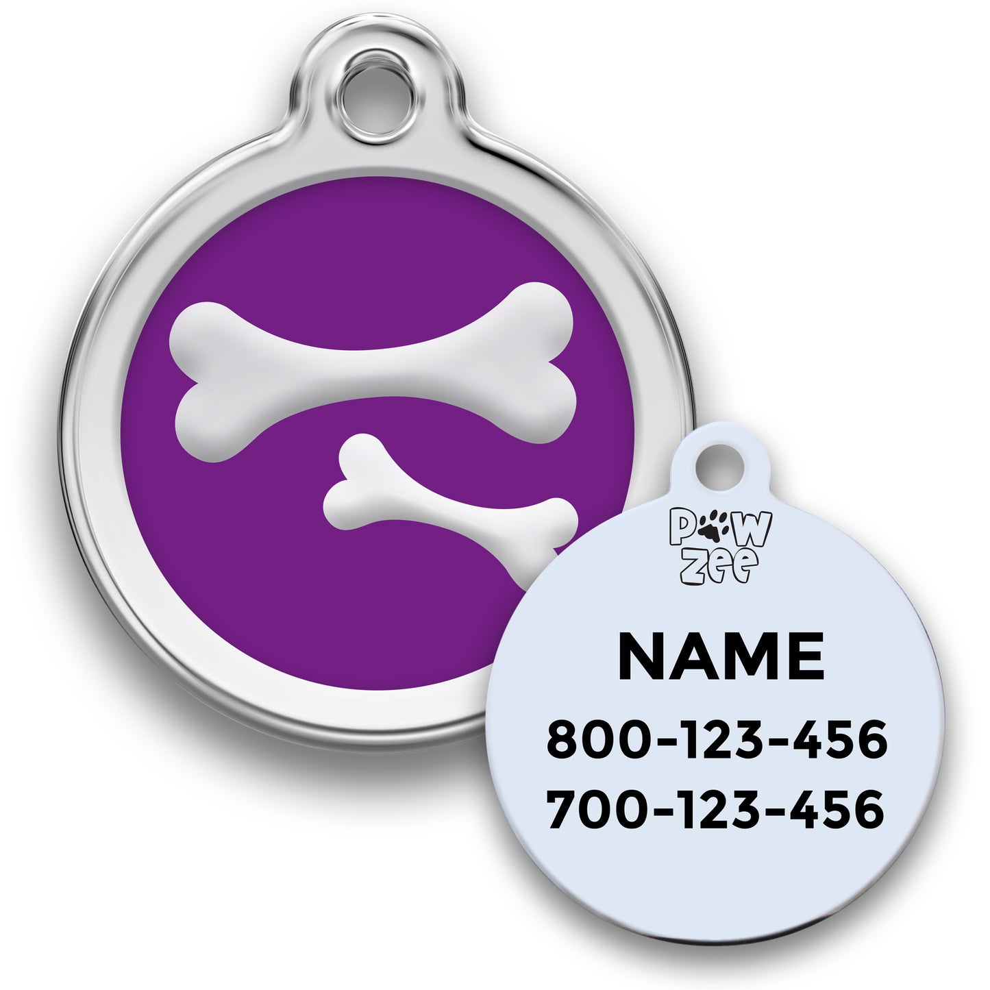Bones Pet Tag - Enamel Stainless Steel
