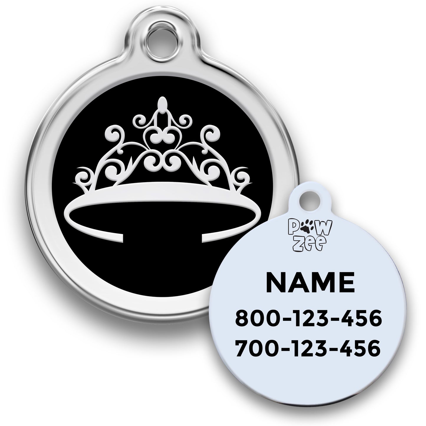Crown Pet Tag - Enamel Stainless Steel