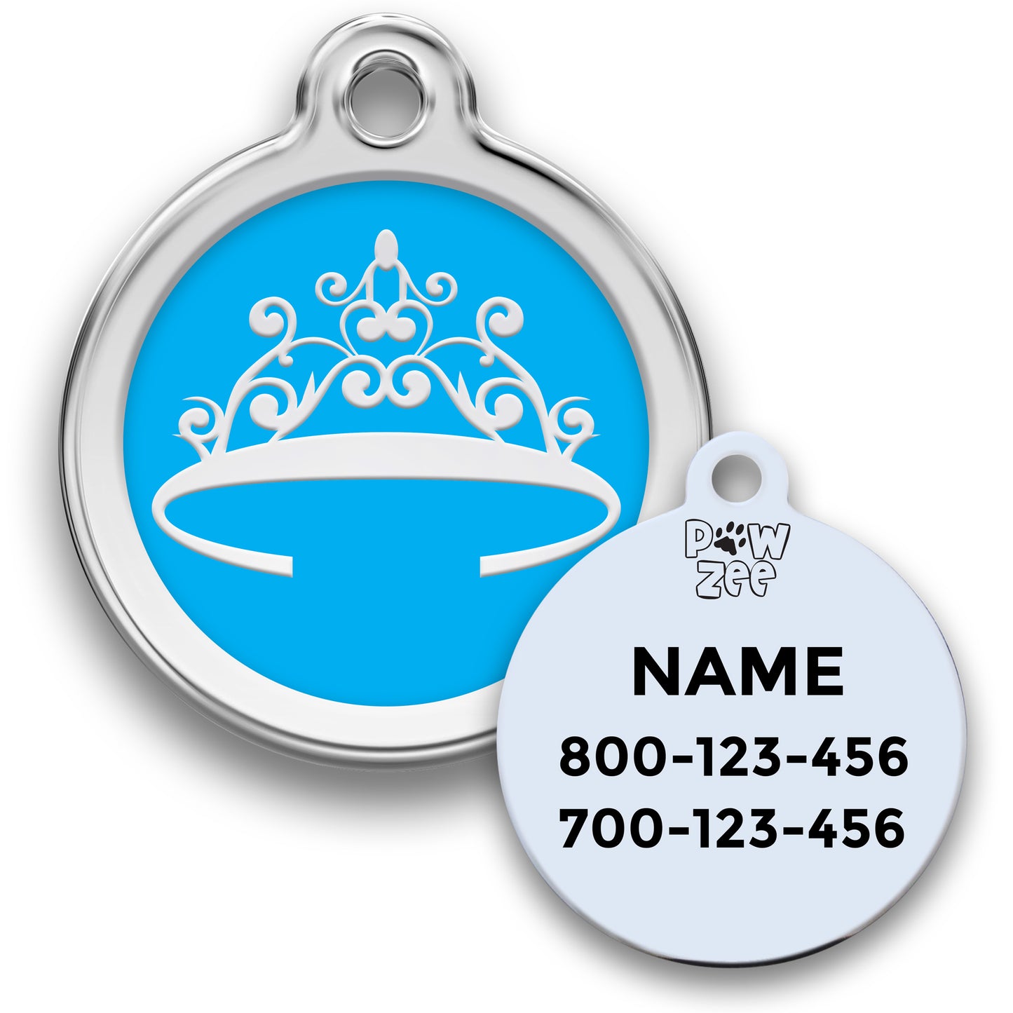 Crown Pet Tag - Enamel Stainless Steel