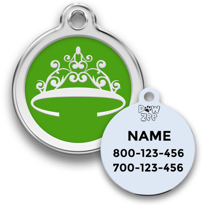 Crown Pet Tag - Enamel Stainless Steel